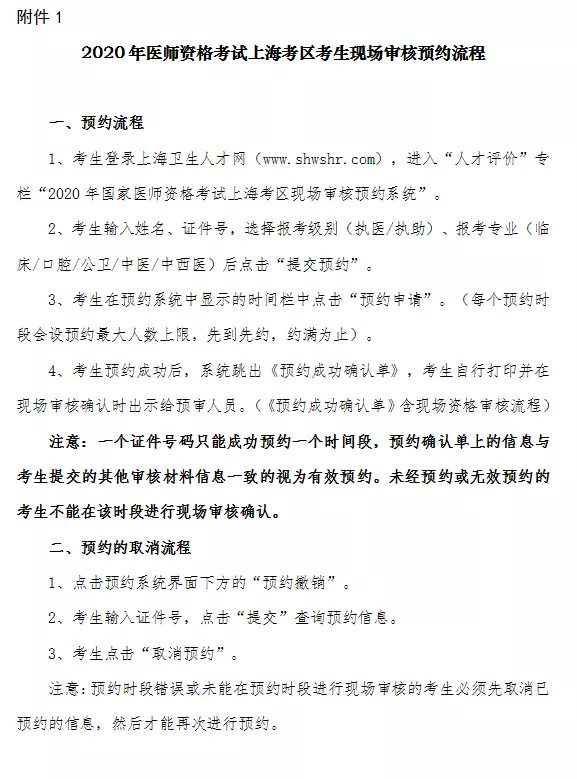2020上海乡村全科执业助理考试审核关注流程