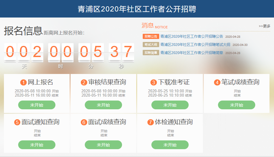 上海青浦区公开招聘社区工作者 2020年上海青浦区公开招聘社区工作者网上报名入口